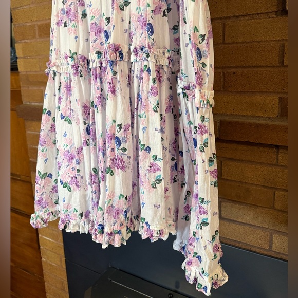 Ivy City Co Purple and White Floral Long Sleeve Dress - Picture 4 of 6